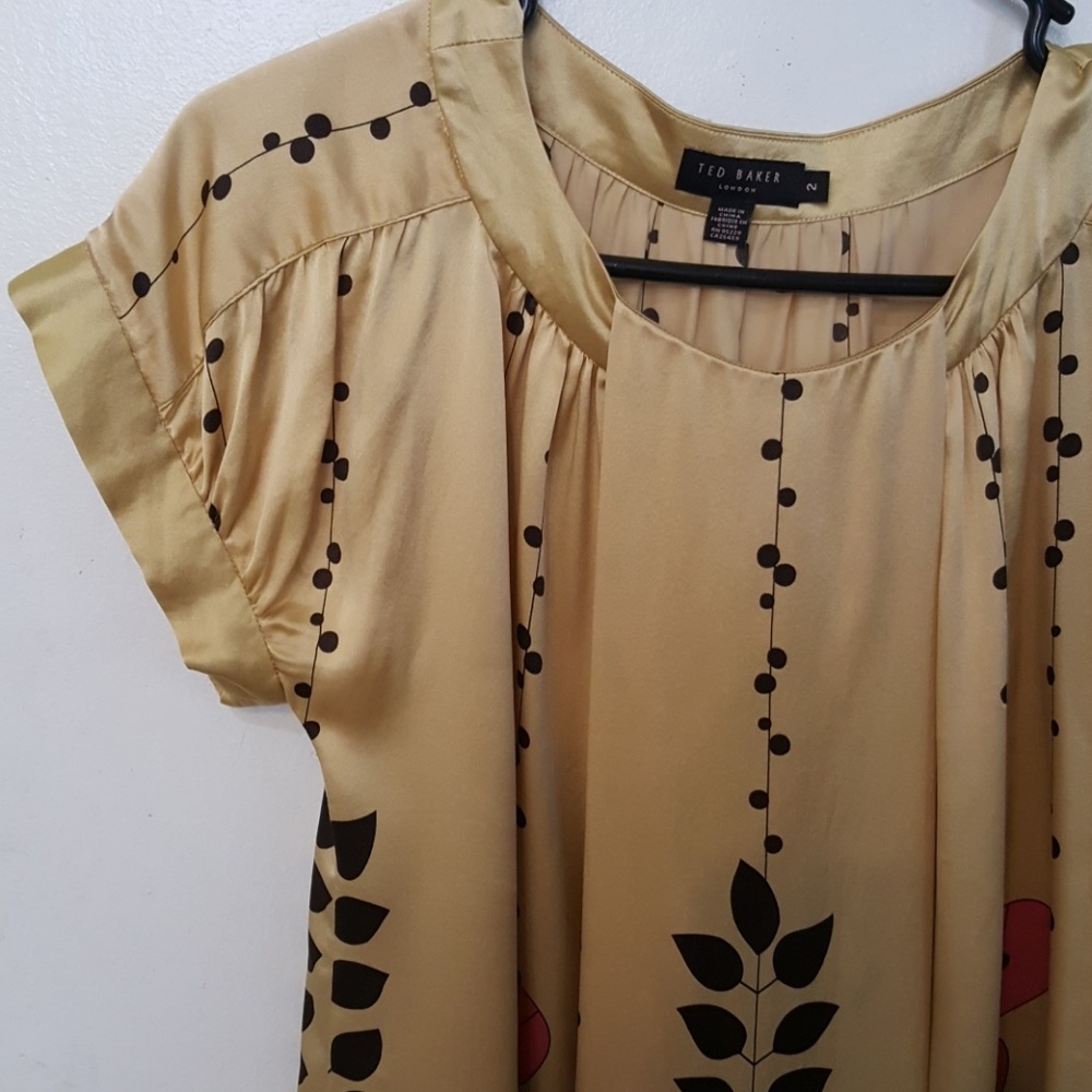 Ted  Baker London golden silk dress - Picture 3 of 8